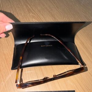 Saint Laurent Brown Tortoise Shell Eyewear